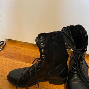 Black combat boots